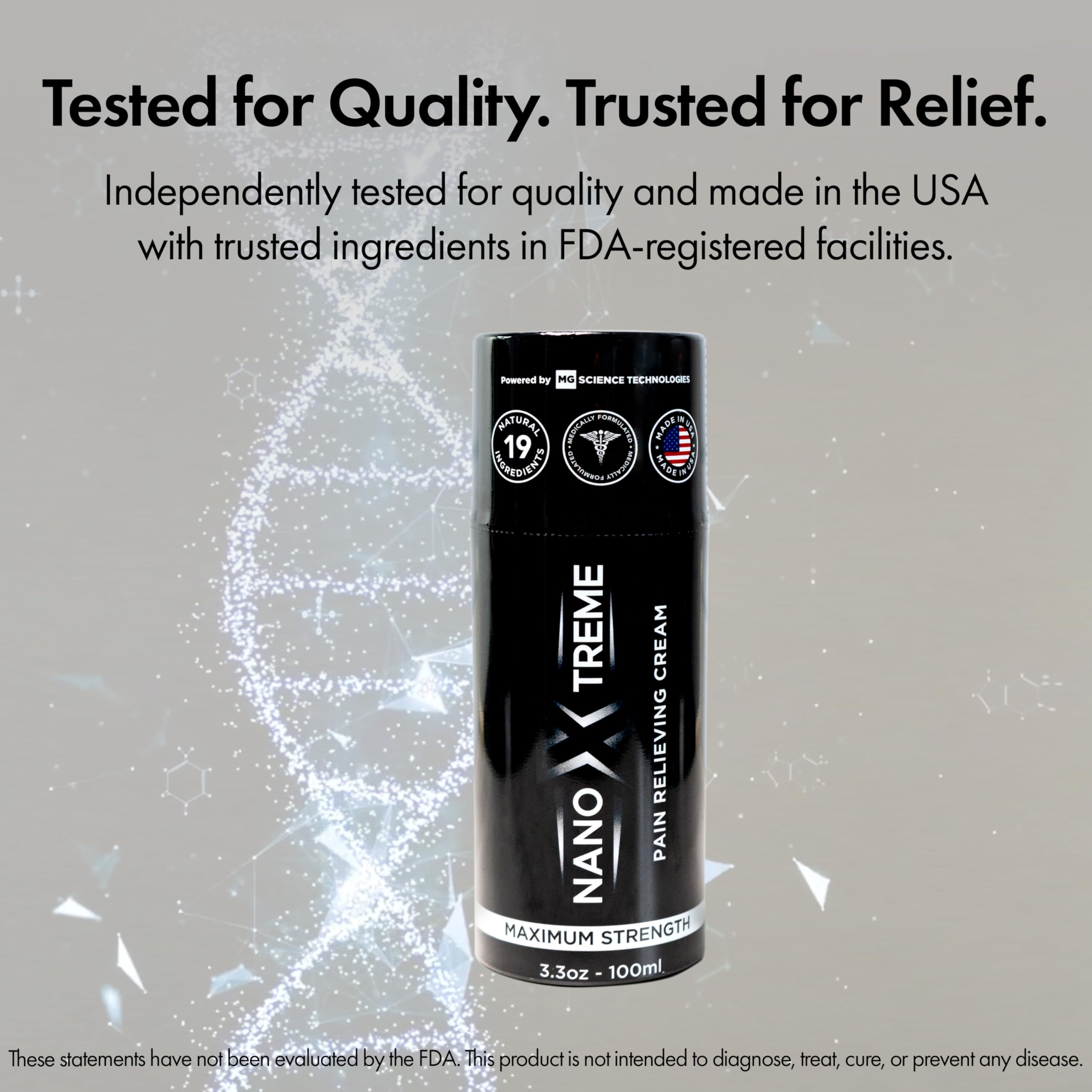 Nanoxtreme independently tested formula for safety and reliability.