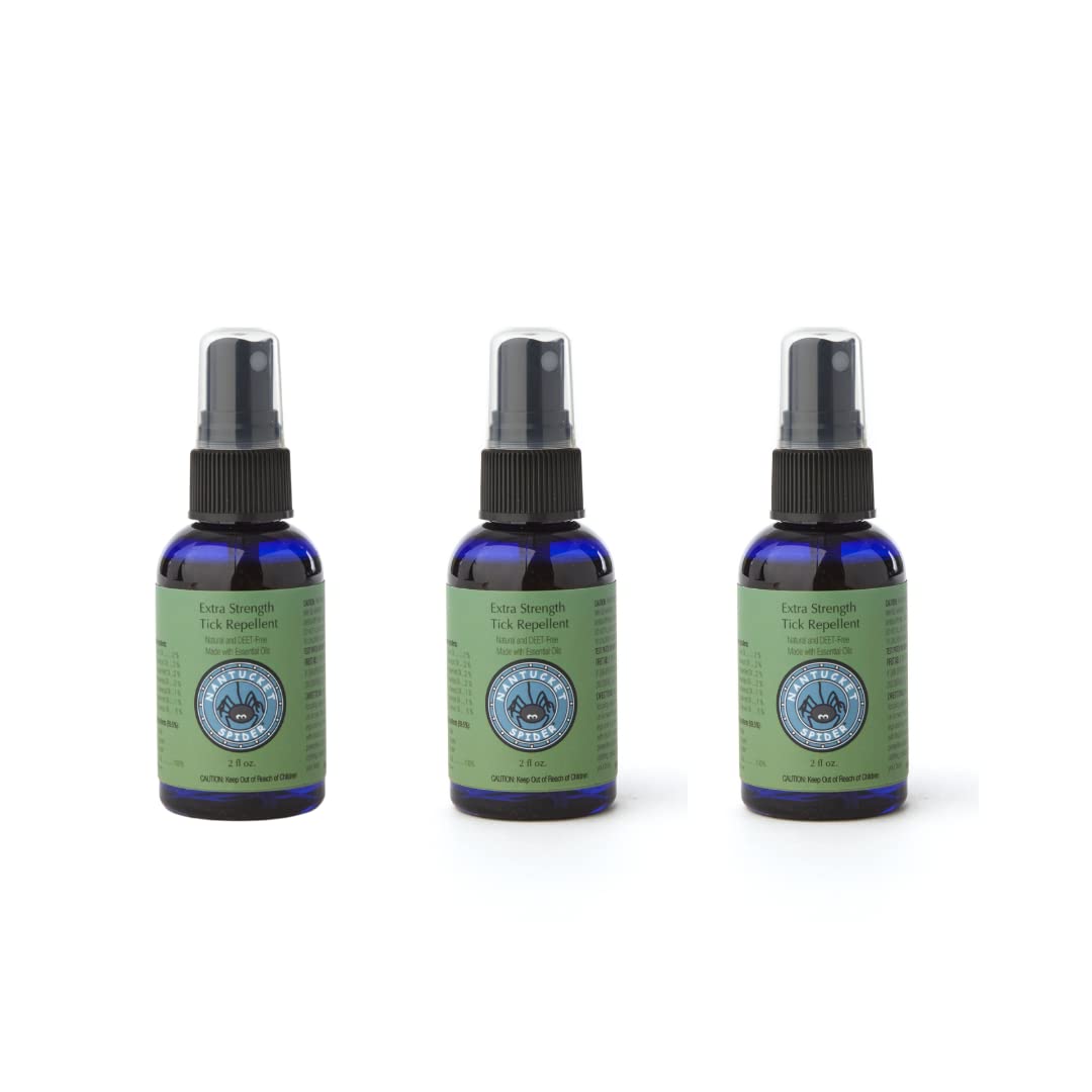 Nantucket Spider Tick Repellent Spray 3-Pack with compact 2 oz bottles for on-the-go protection.
