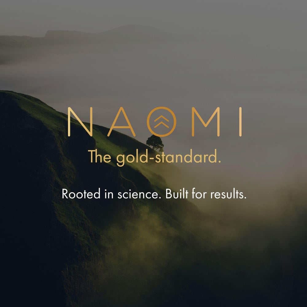 NAOMI brand founder portrait emphasizes trusted wellness expertise.