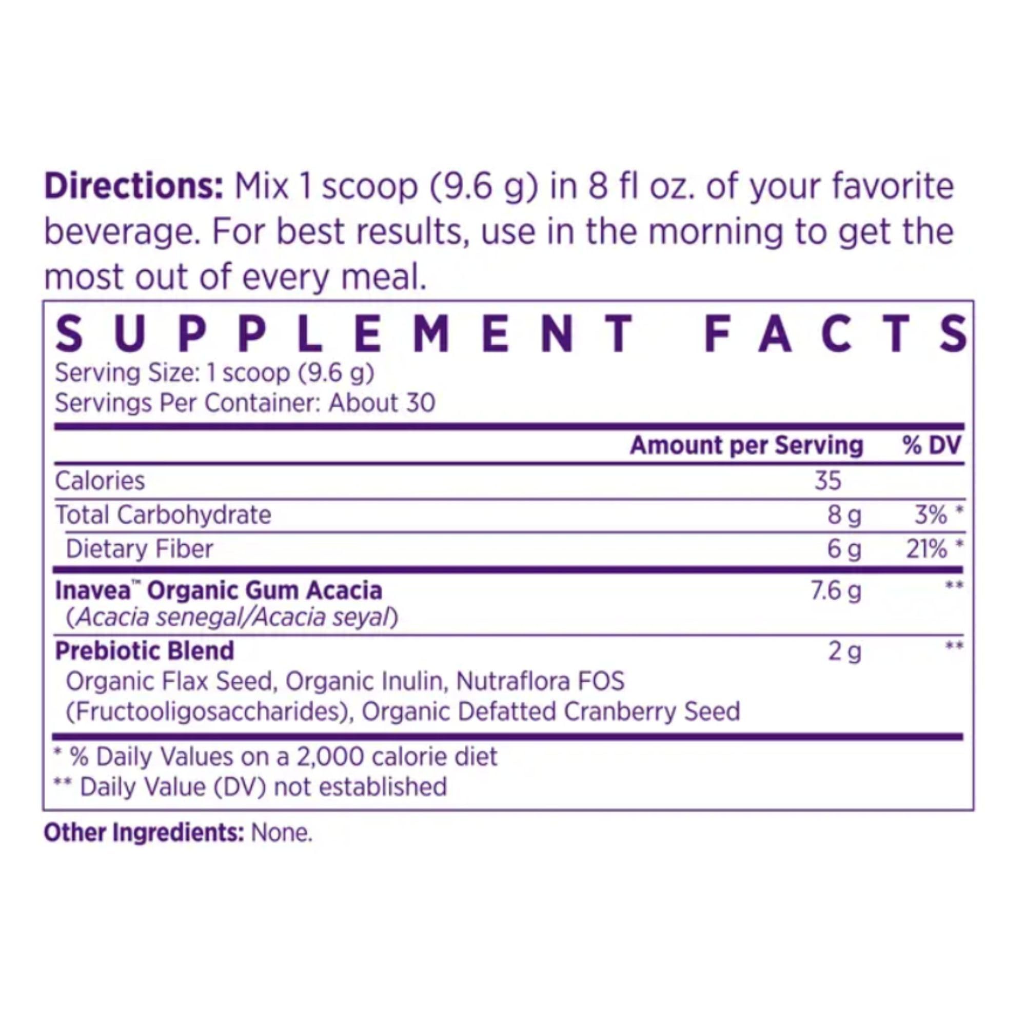 NAOMI Gentle Fiber powder dissolves smoothly in water for a gentle sip