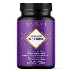 NAOMI Himalayan Berberine 500mg bottle shown for daily metabolic support