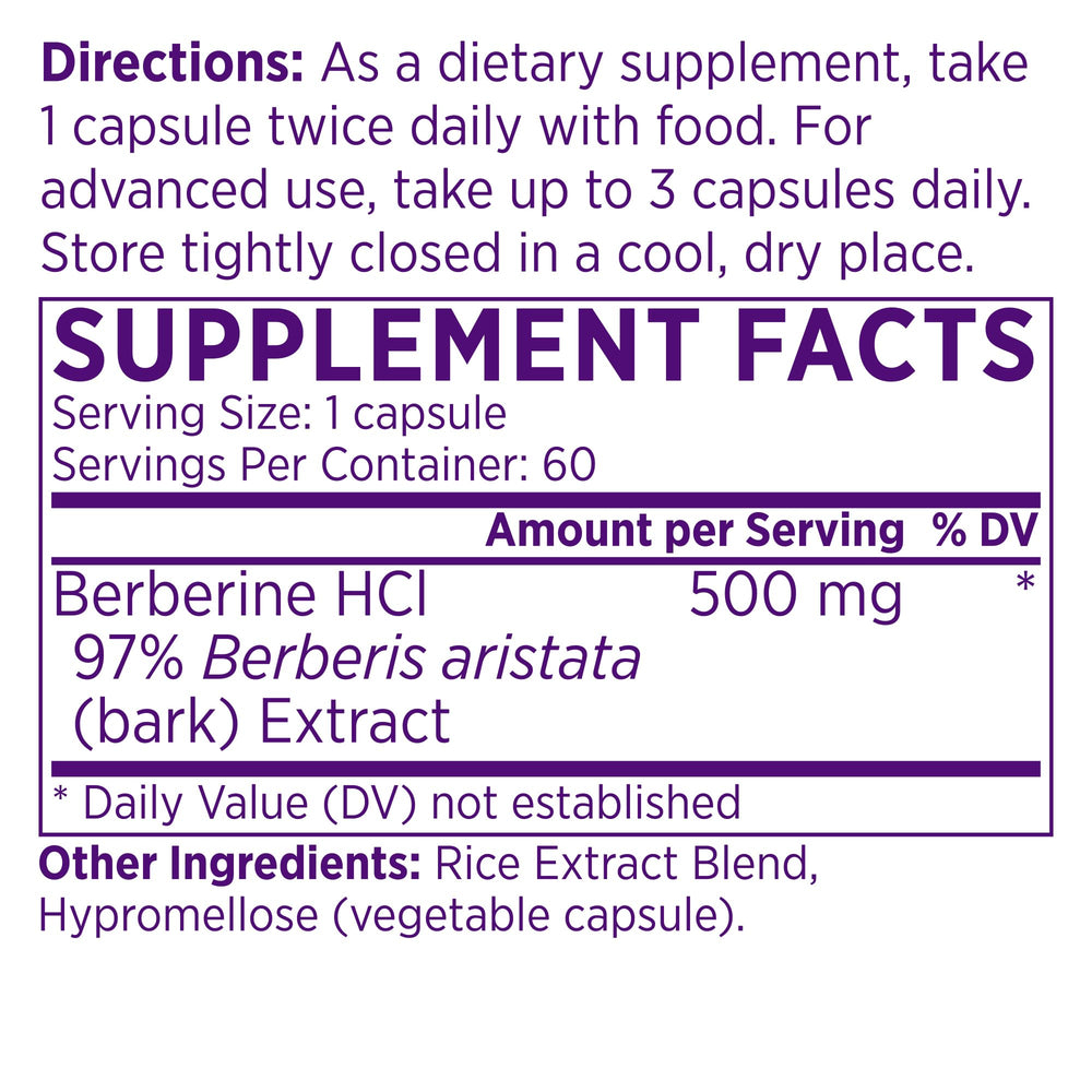 Close-up of NAOMI Berberine capsules highlighting purity and strength