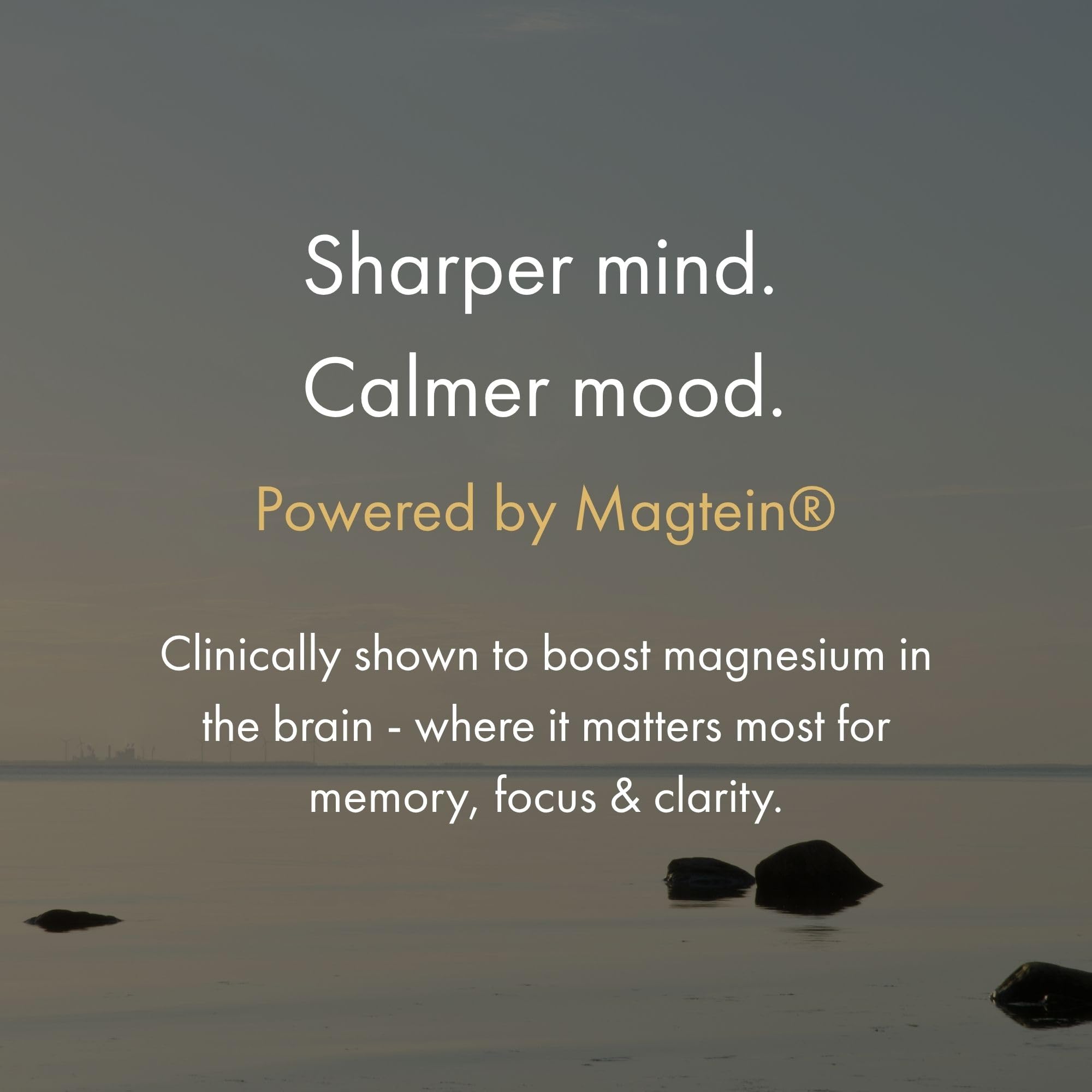 NAOMI Magtein bottle with water showing convenient two-capsule serving.