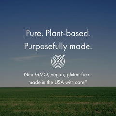 NAOMI packaging displays non-GMO, gluten-free, vegan seals.
