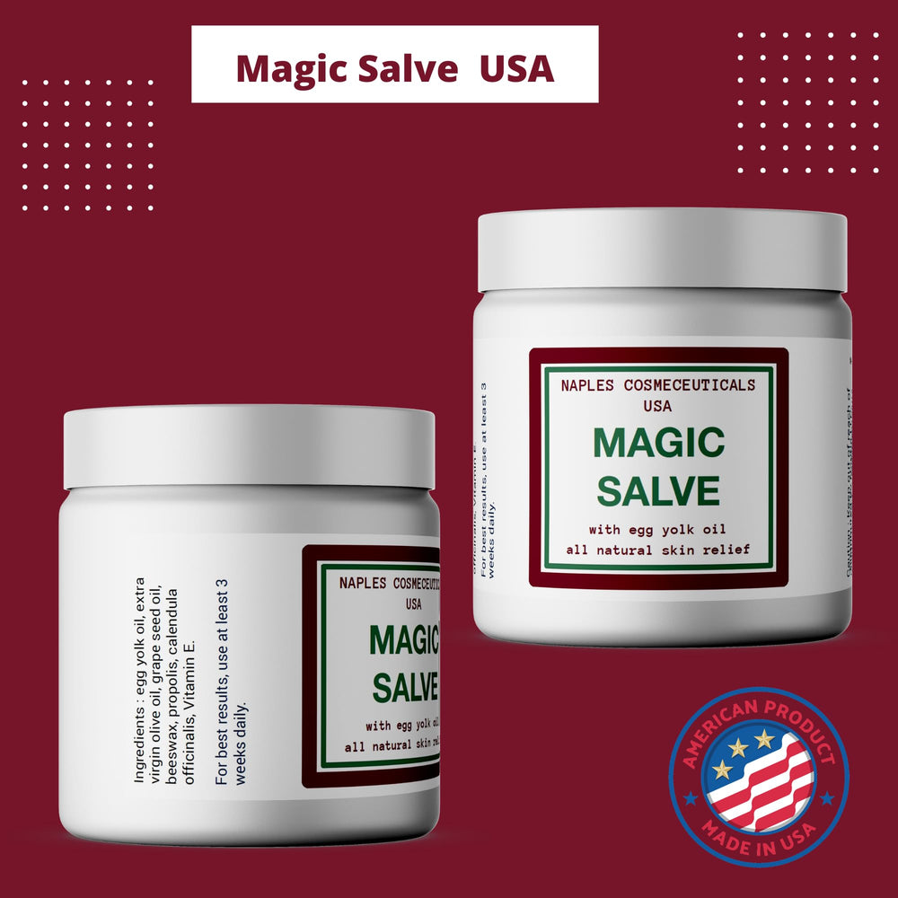 Naples Cosmeceuticals Magic Salve application step for cracked skin relief.
