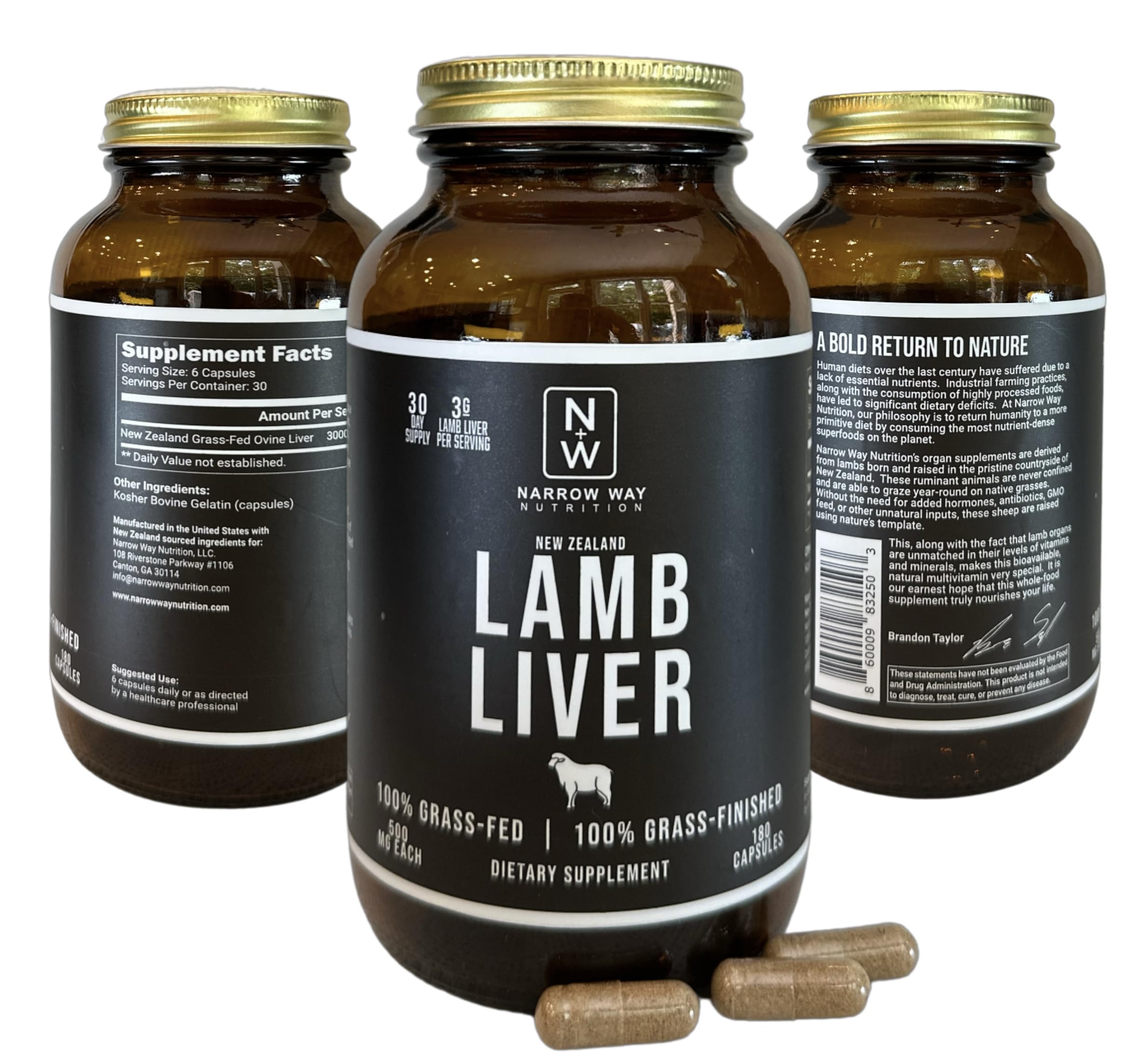 Lifestyle scene with active adult taking Narrow Way Lamb Liver for daily energy