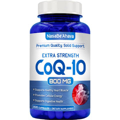 NasaBeahava CoQ10 800mg capsules bottle for everyday energy and skin vitality.