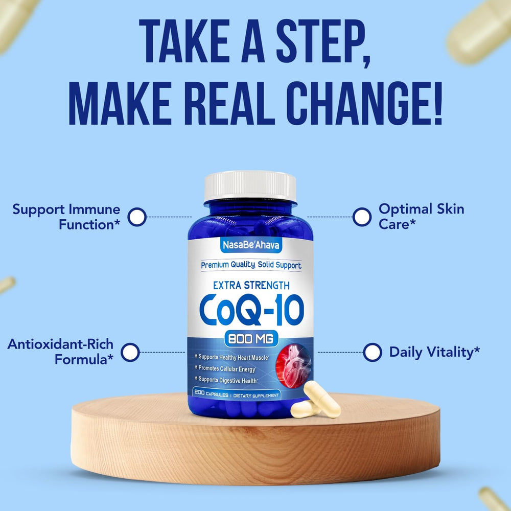 NasaBeahava CoQ10 800mg capsules dispense image showcases simple daily rituals.