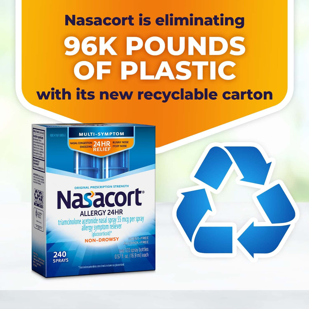 Nasacort box side showing 24HR relief claim