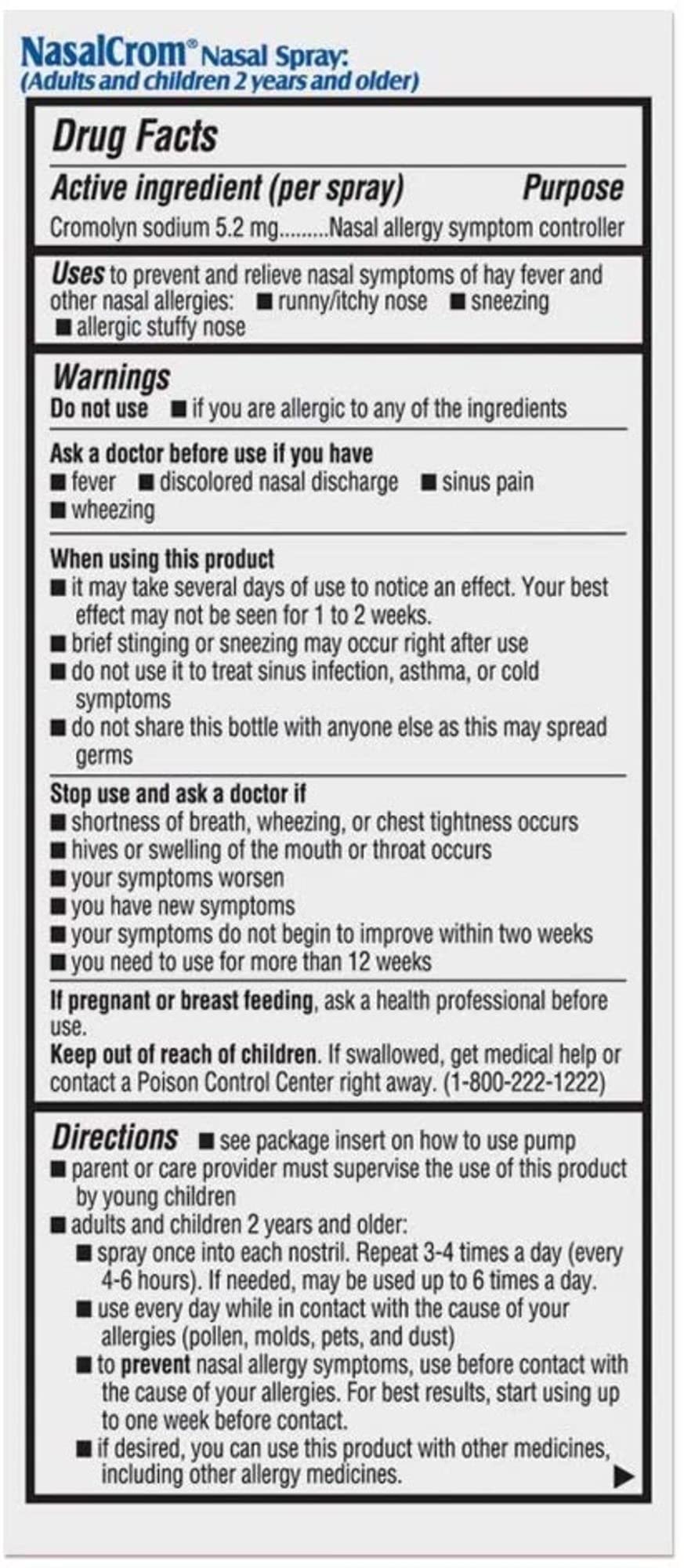 Nasalcrom product image for kids 2 years and up, safe and convenient