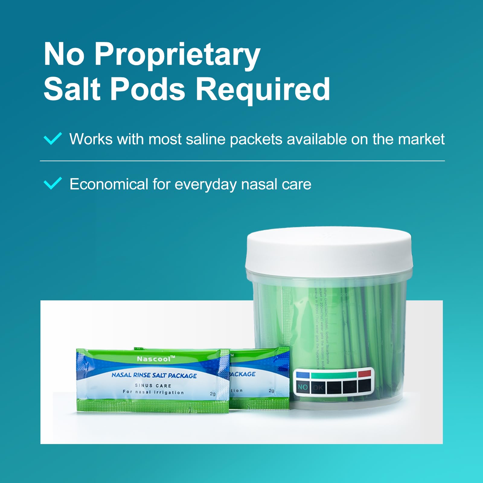 Nascool kit includes two preinstalled AA batteries for immediate use.