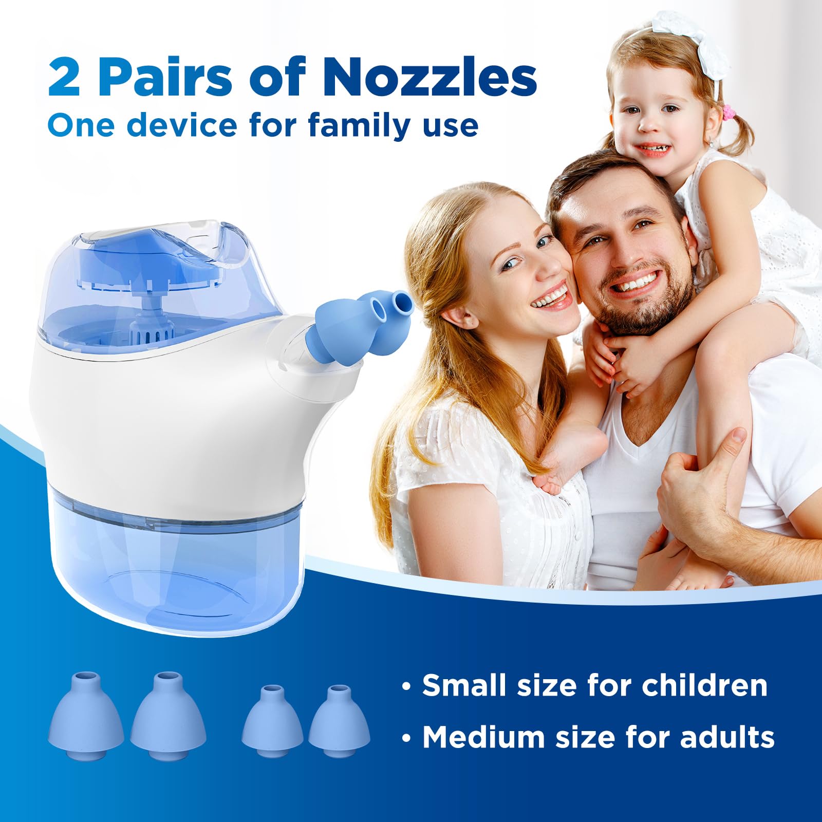 Nascool measuring cup and temperature sticker ensure comfortable saline warming.