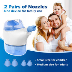 Nascool measuring cup and temperature sticker ensure comfortable saline warming.