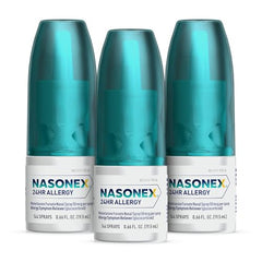 Nasonex 24HR nasal spray box packaging displayed for easy recognition.