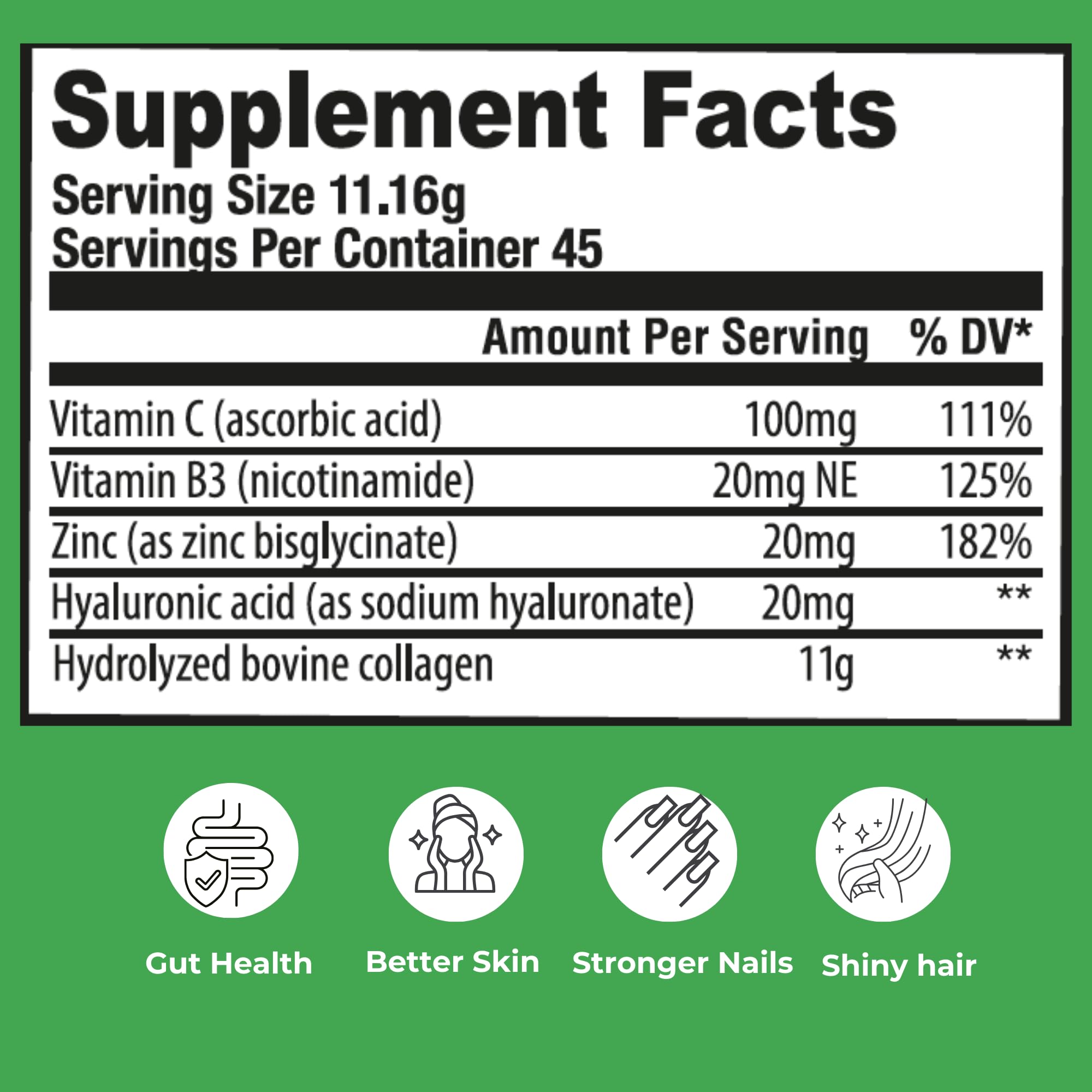 NATFUL Collagen Peptides Powder scoop showing a ready-to-use serving