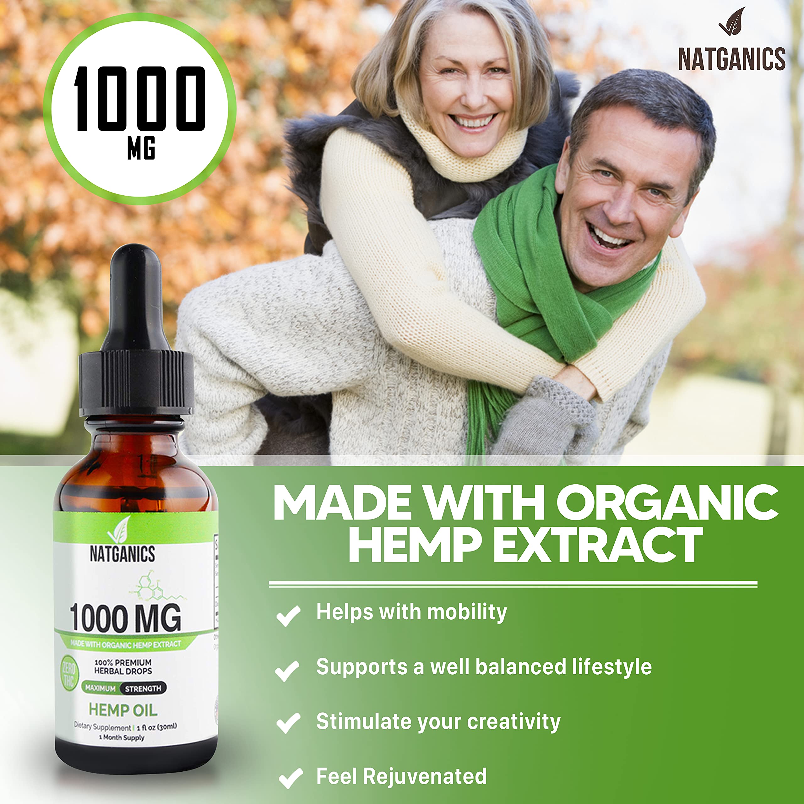 Natganics mint-flavor bottle offers a refreshing, easy-to-use experience.