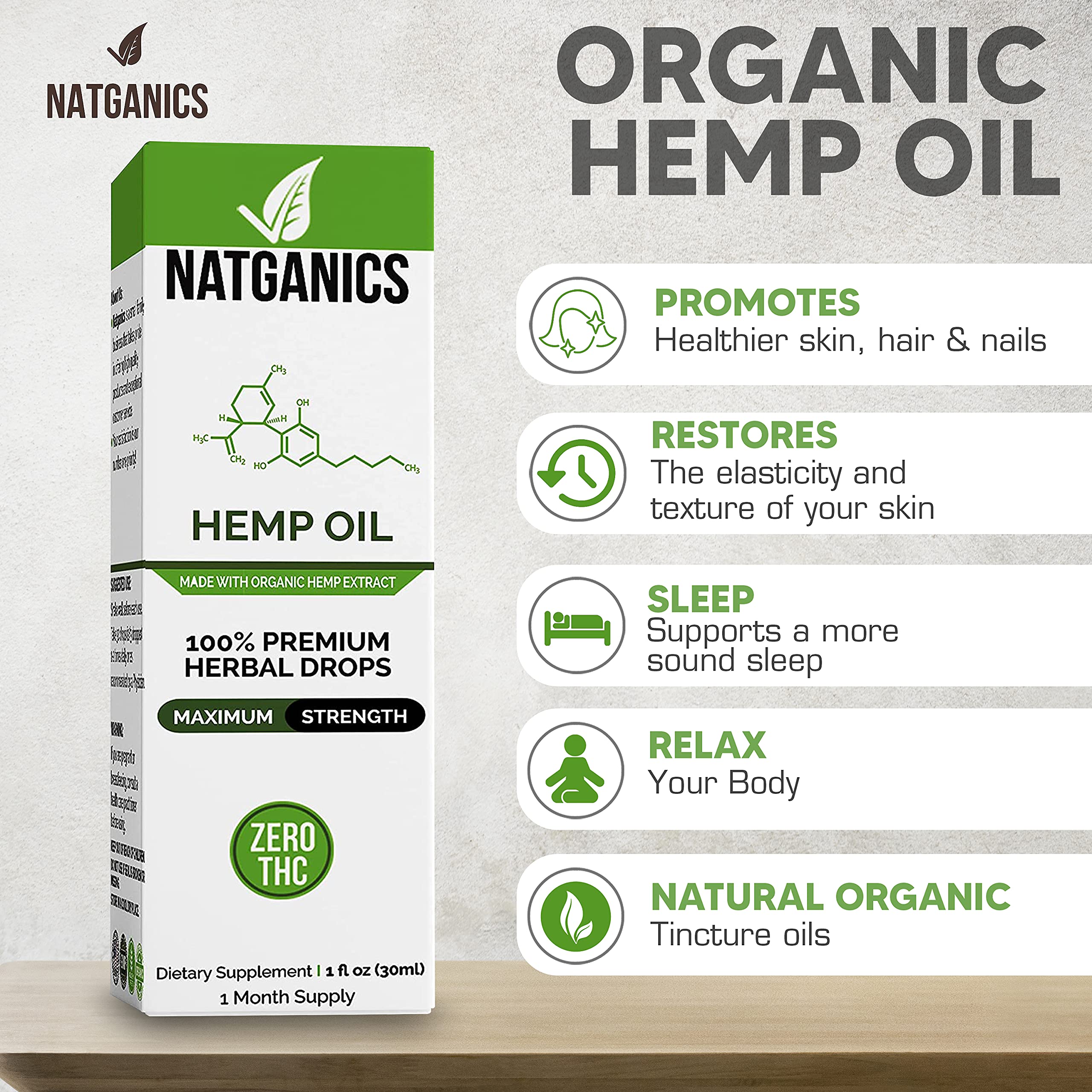 Natganics omega fatty acids provide balanced daily nutritional support.