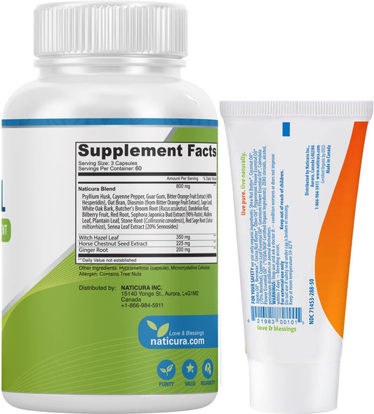 Naticura Alleviate hemorrhoid cream tube provides soothing relief.
