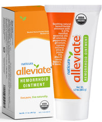 Naticura Alleviate Hemorrhoid Ointment tube front for natural relief