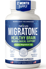 Naticura Migratone bottle and capsules for daily nutritional support.
