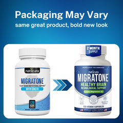 Naticura Migratone featuring magnesium citrate and riboflavin for energy metabolism support.