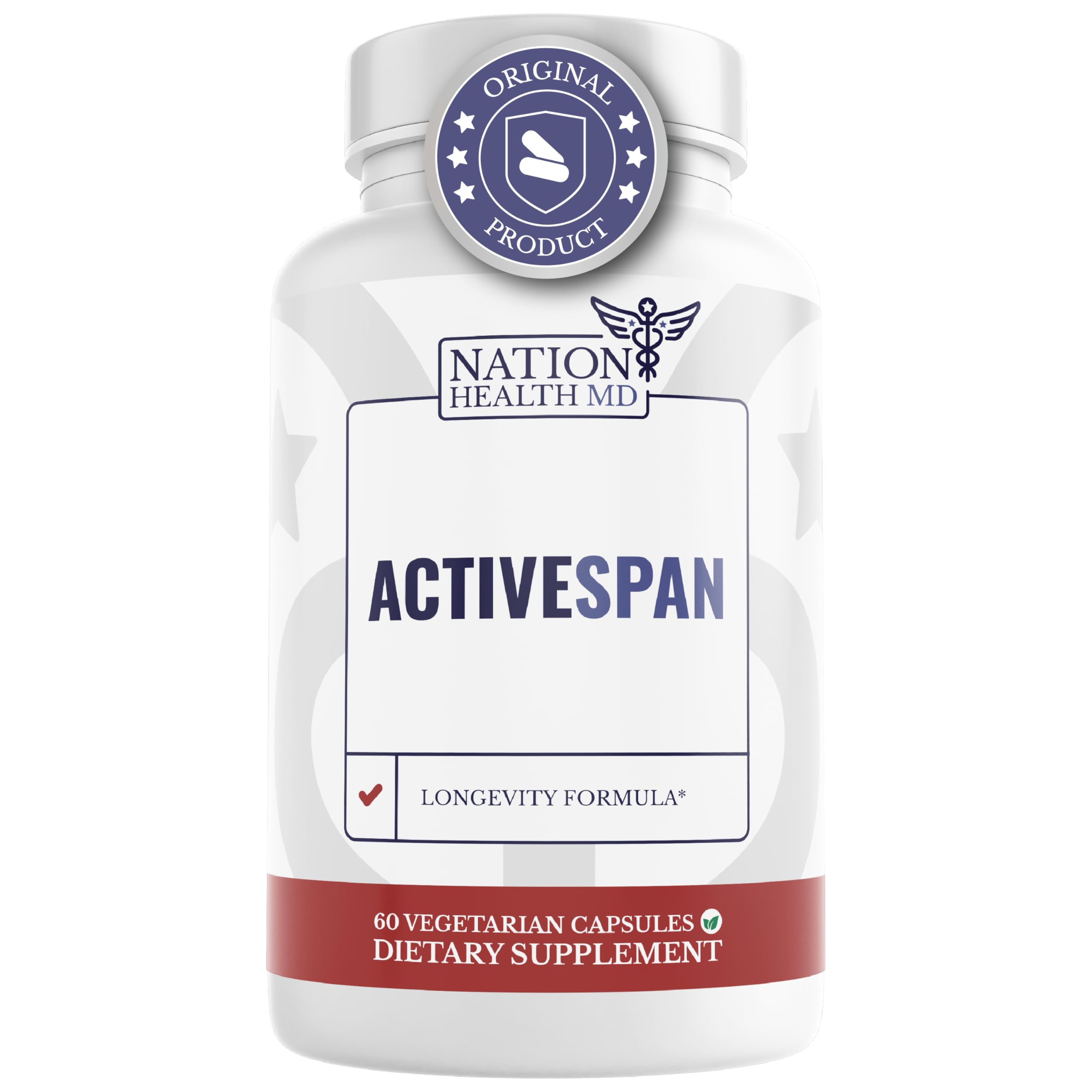 Nation Health MD ActiveSpan bottle closeup highlights a vitality blend for daily energy