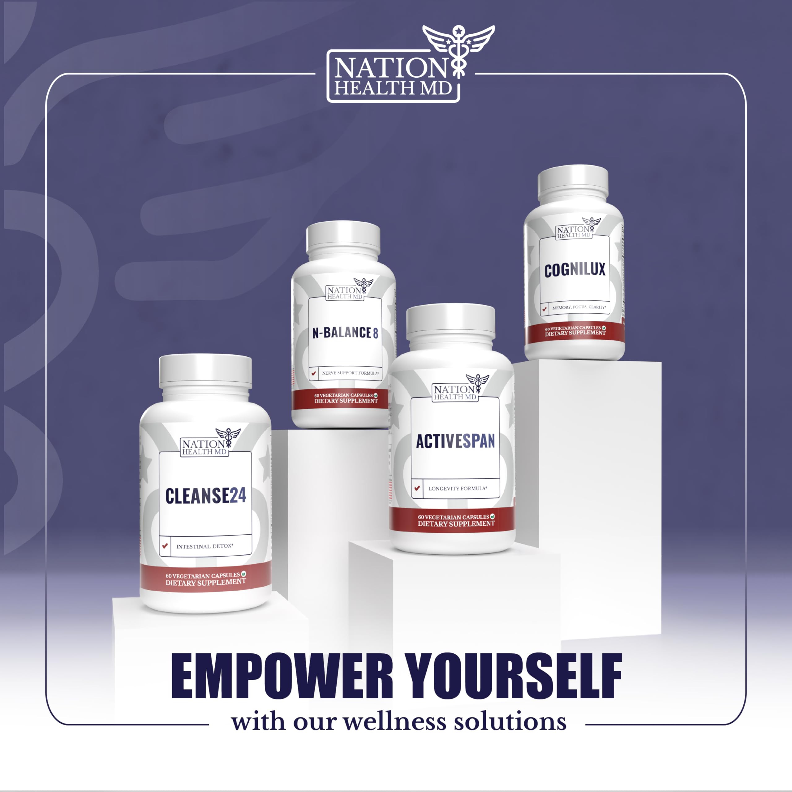 Nation Health MD ActiveSpan packaging on display communicates trusted longevity