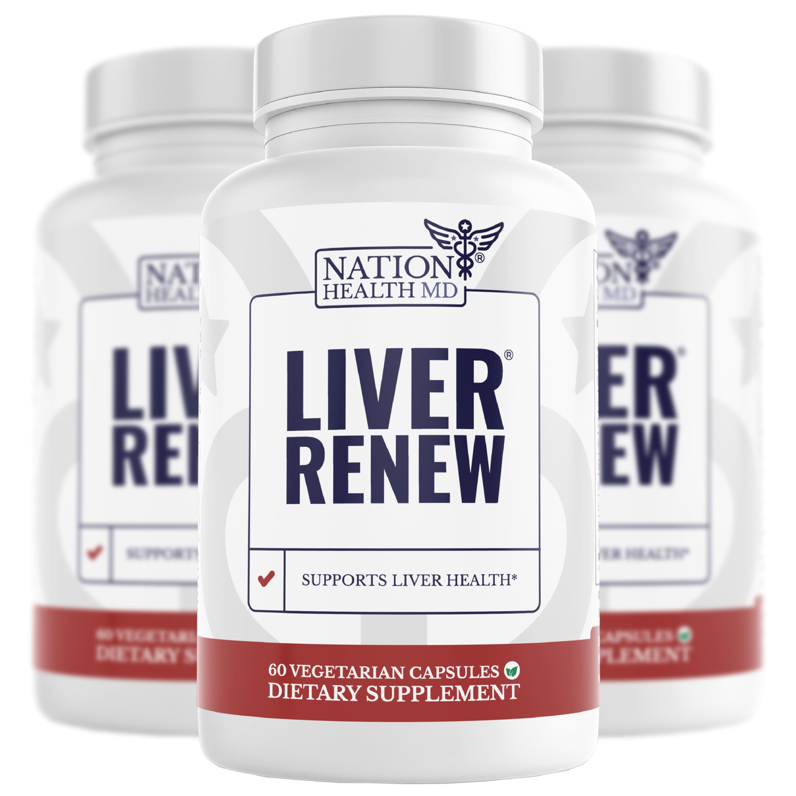Nation Health MD Liver Renew bottle front, highlighting liver support for daily wellness.