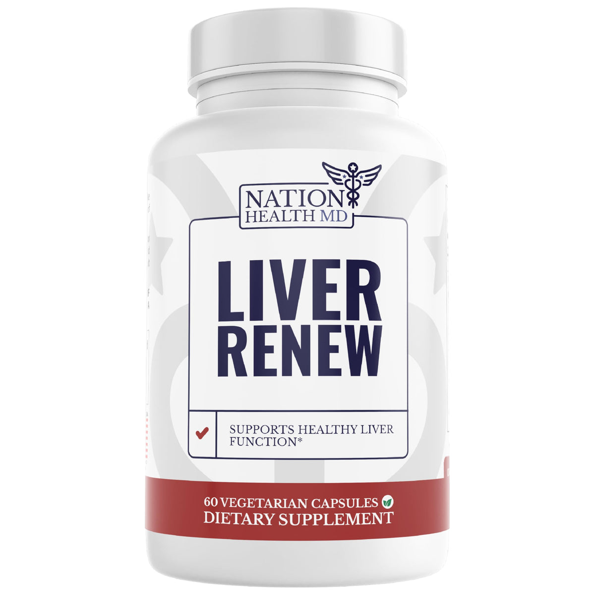 Nation Health MD Liver Renew bottle front, supports liver health.