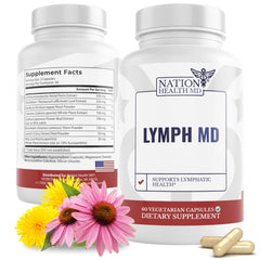 Nation Health MD Lymph MD bottle closeup for plant-based lymph support.