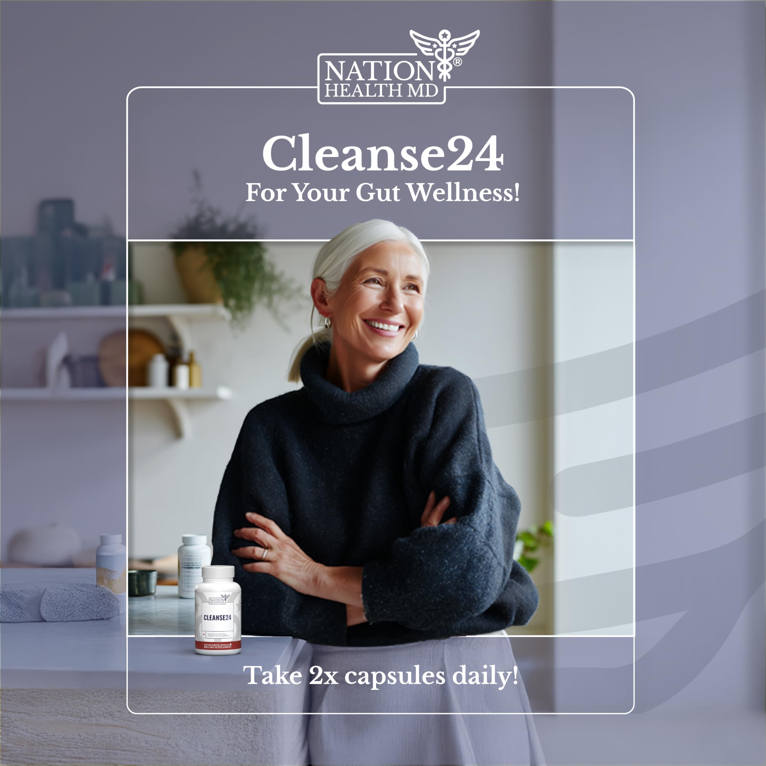 NATION HEALTH MD MD Cleanse24 olive-leaf-extract capsule for wellness support.