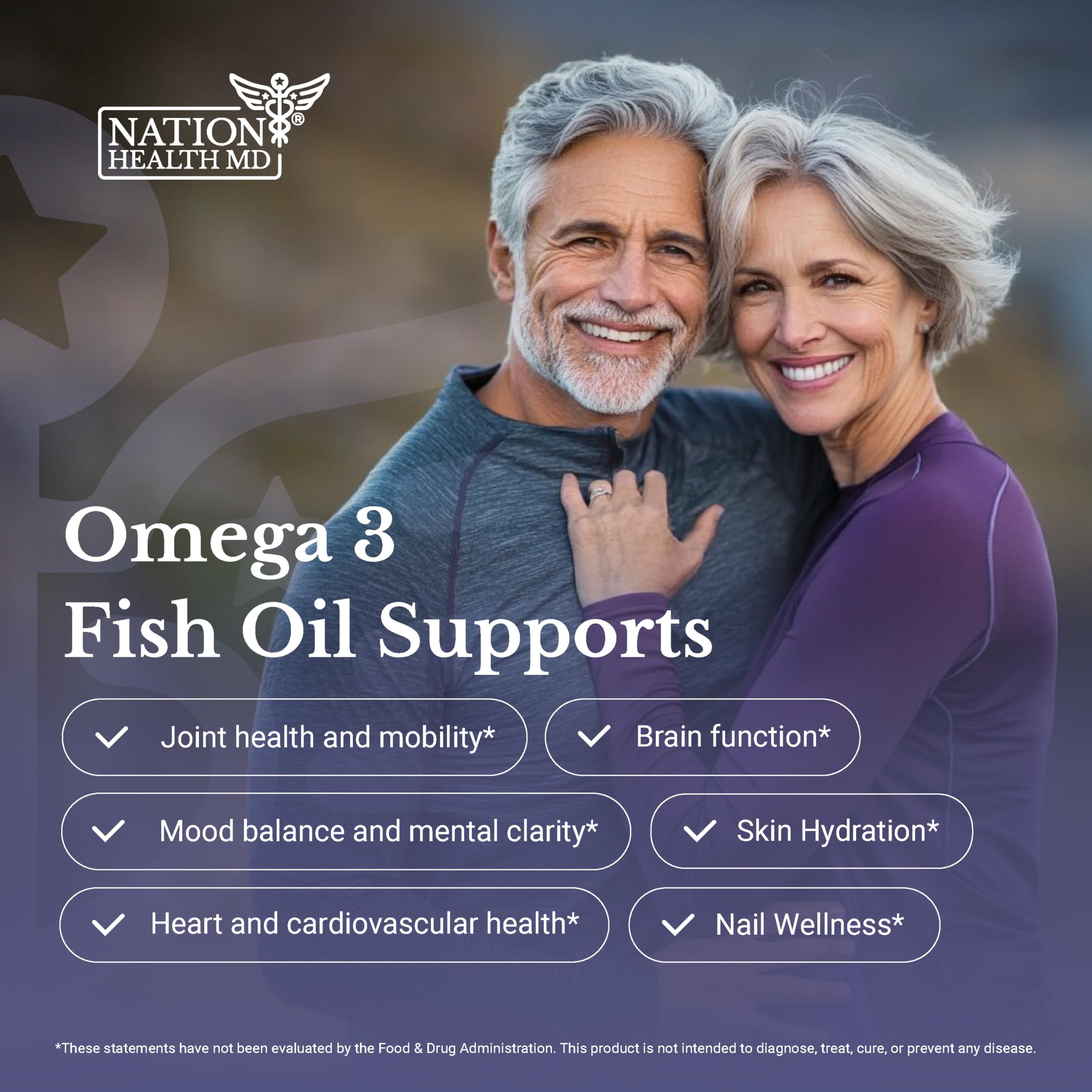 Nation Health MD Omega-3 MD bottle nutrition label shows EPA and DHA