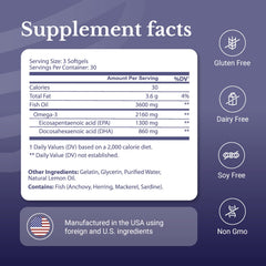 Nation Health MD Omega-3 MD softgels close-up with lemon hint