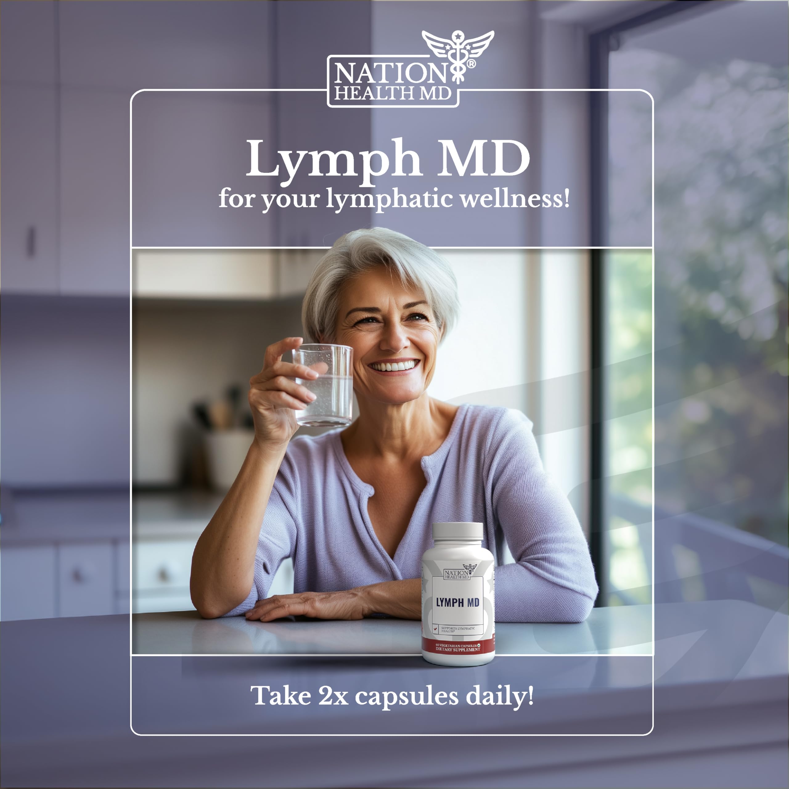 Nation Health MD Lymph MD botanical spread evokes table-ready ingredients.
