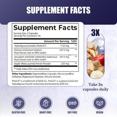 Close-up of Nation Health MD Prebiotics capsules ready for daily use.