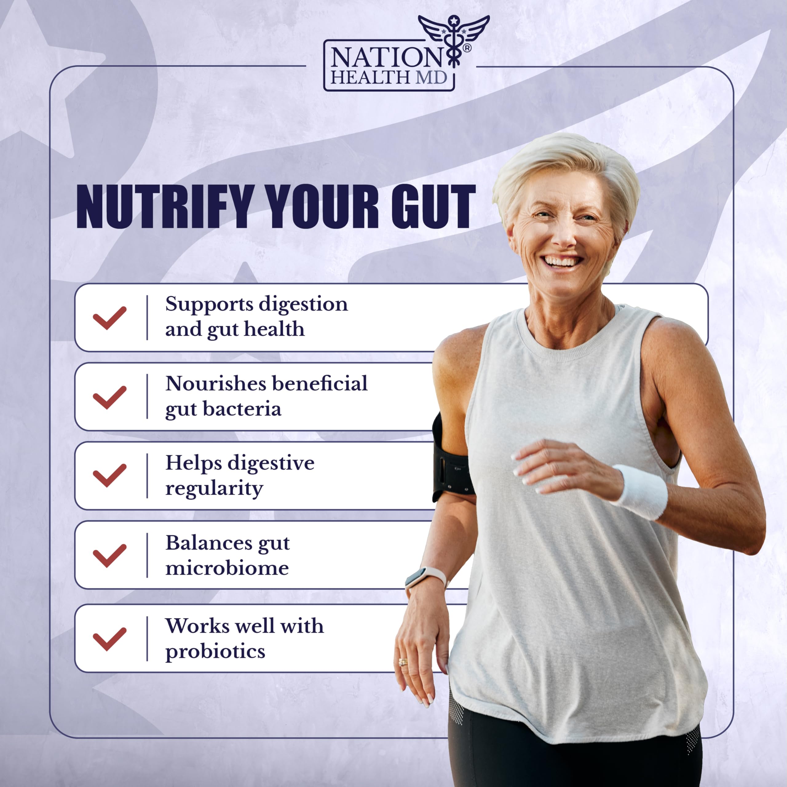 Spilled Nation Health MD Prebiotics capsules suggesting easy supplementation.