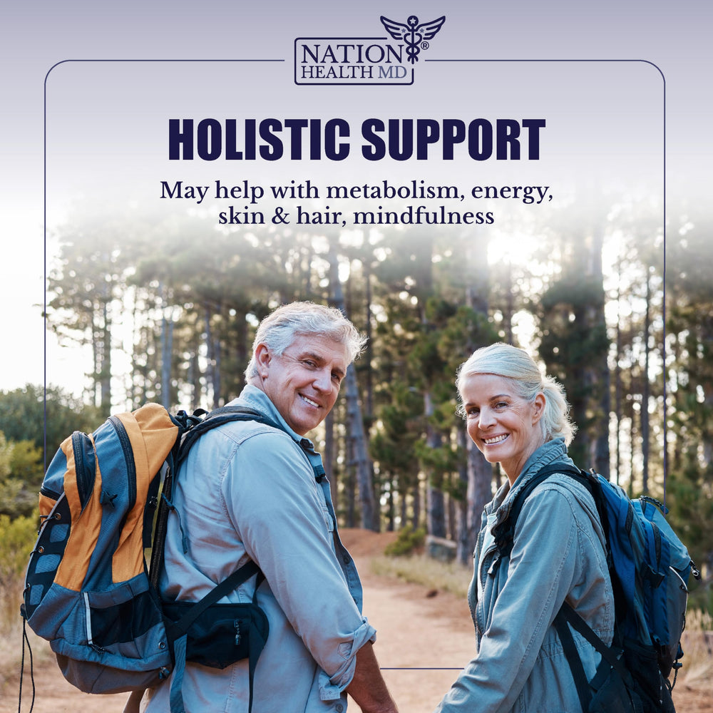Nation Health MD Thyro Support USA manufacturing label emphasizes quality.