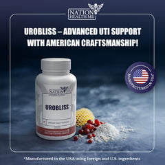 NATION HEALTH MD UroBliss label featuring propolis and vitamin D3 for immune support