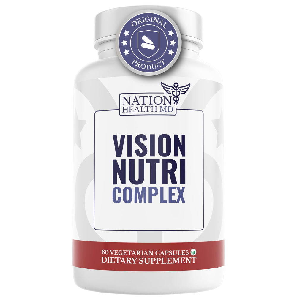 Nation Health MD Vision Nutri Complex bottle promotes daily eye nourishment