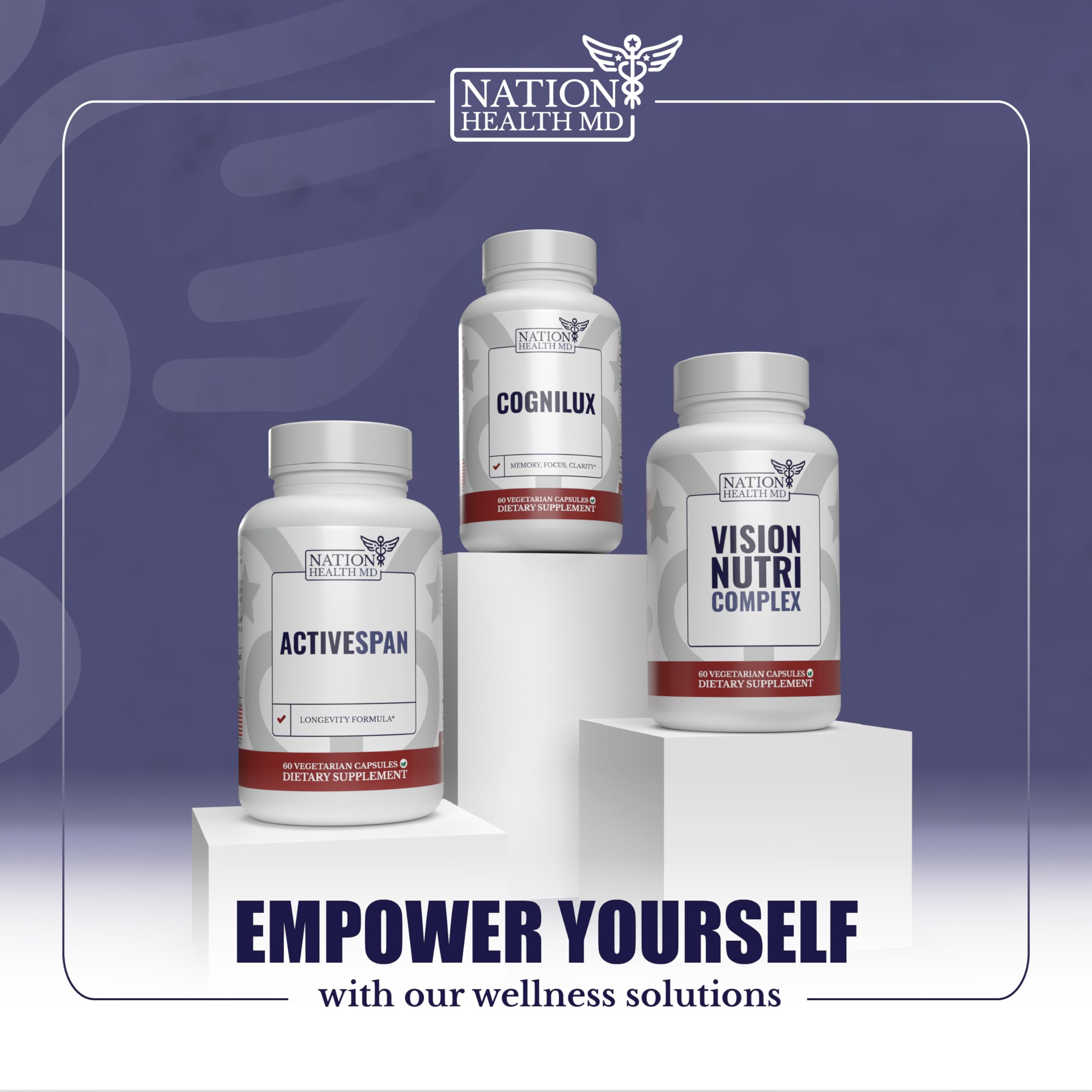 Nation Health MD Vision Nutri Complex user opening bottle during daytime routine
