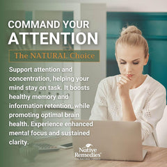 Native Remedies Focus Formula ingredients scene highlights lab-tested purity.