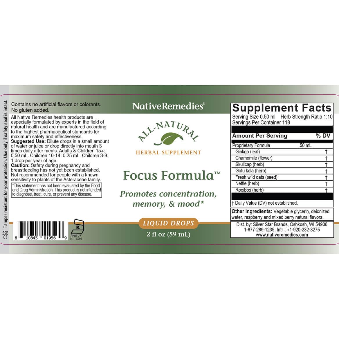 Native Remedies Focus Formula morning ritual setup for daily use.