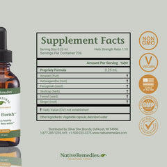 Close-up of Kiddie Florish ingredients label and natural components