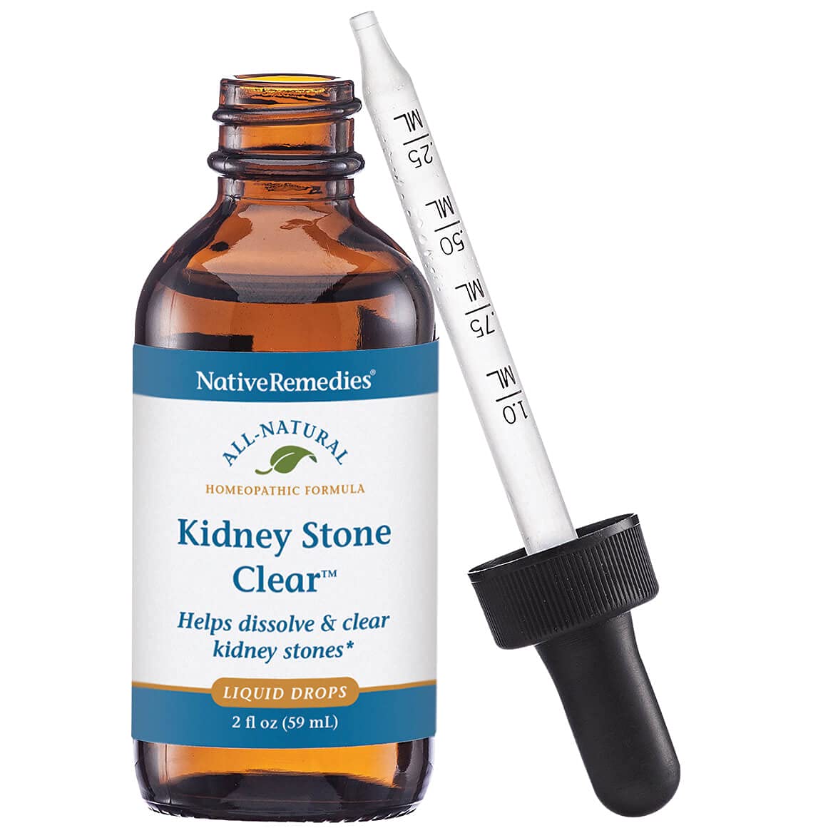Native Remedies Kidney Stone Clear tincture pour ready for quick use during discomfort.