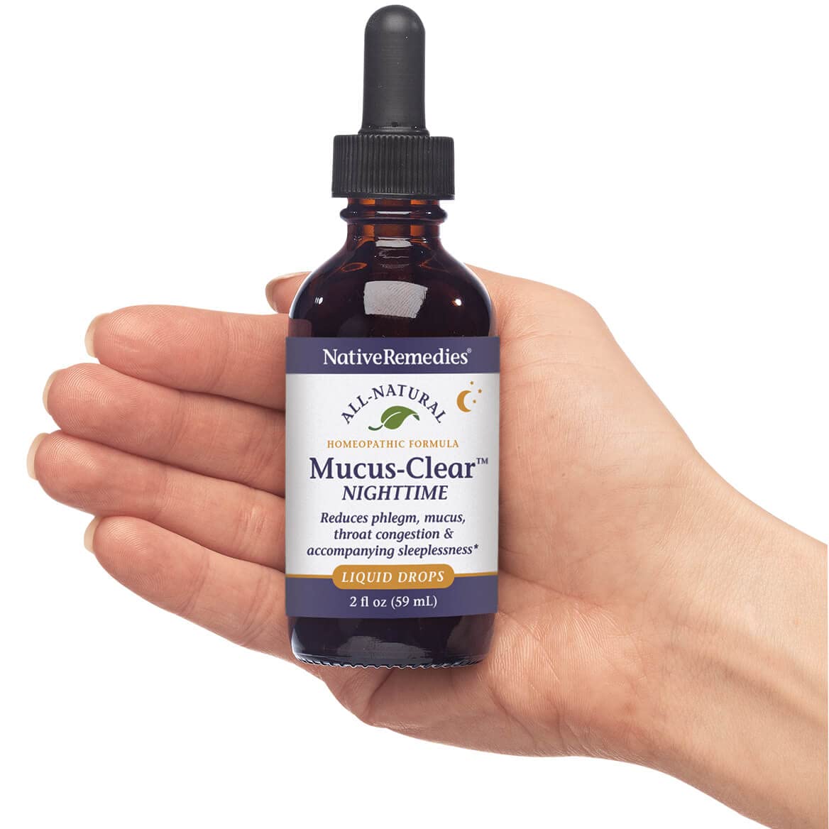 Native Remedies Mucus-Clear Nighttime dropper with measured dose