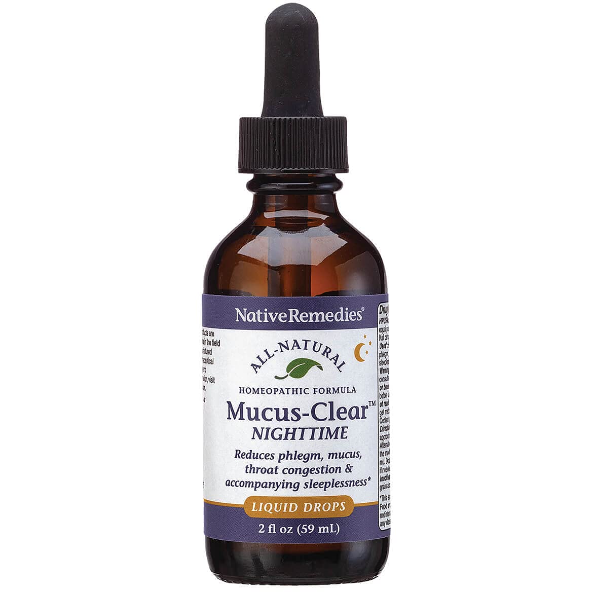 Native Remedies Mucus-Clear tincture with spoon for precise dosing