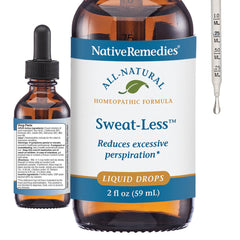 Native Remedies Sweat-Less bottle pour aids temporary surface sweating relief