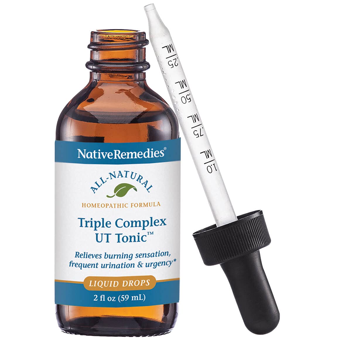 Native Remedies UT Tonic dropper showing easy dosing for daily use.