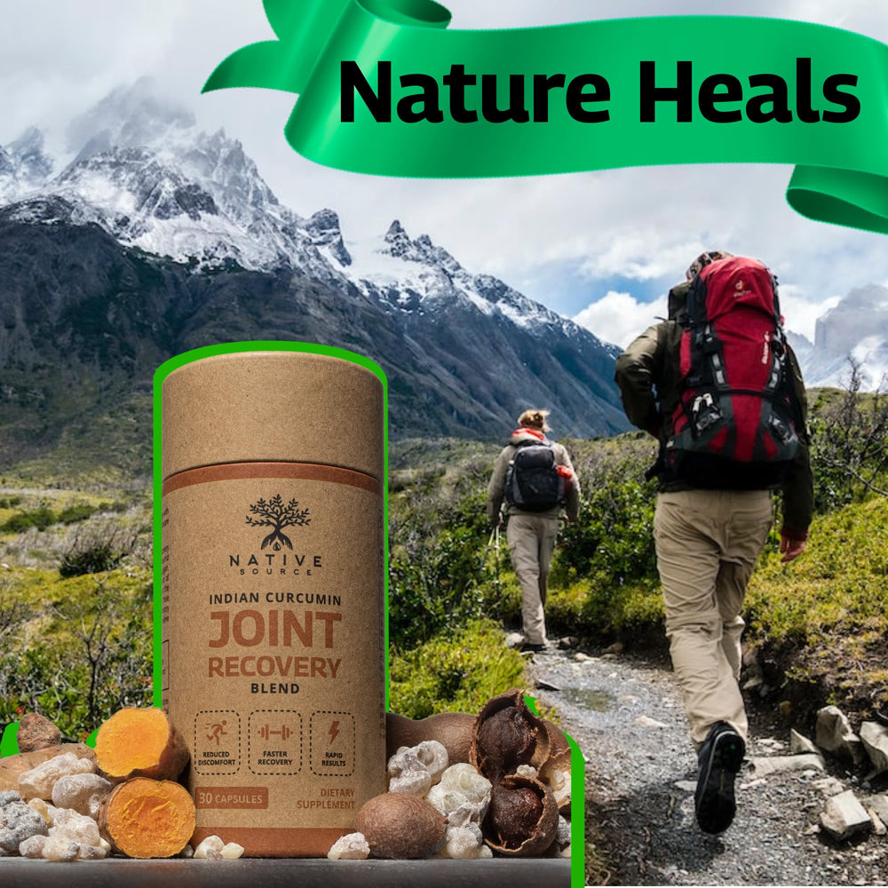 Native Source Indian Curcumin capsules closeup showing easy-to-swallow daily supplement.