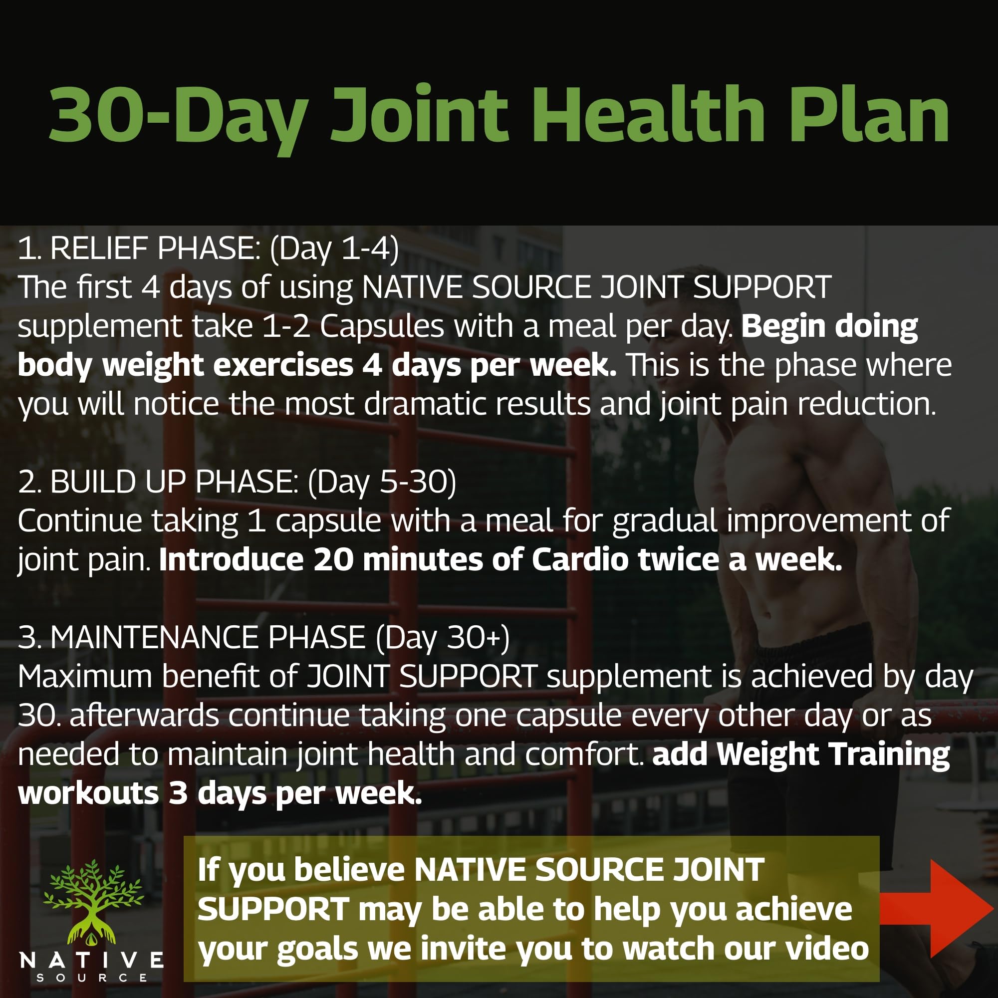 Native Source Indian Curcumin usage joint-support visual suggesting daily routine for flexibility.